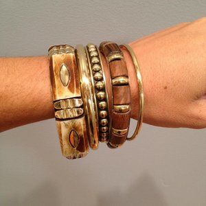 Great Gold Bangle Set - New